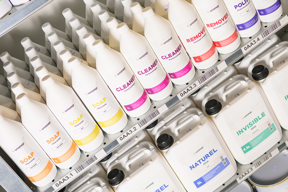 Magazijn met Unistep alle producten
